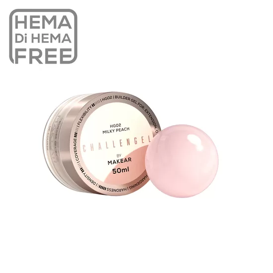 Gēls Makear, Challengel Peach HG02- builder gel 50 ml